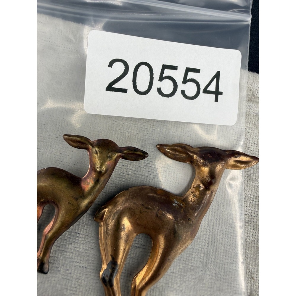 Vintage Deer Brooch Lot of 2 Gold Tone - Picture 8 of 8